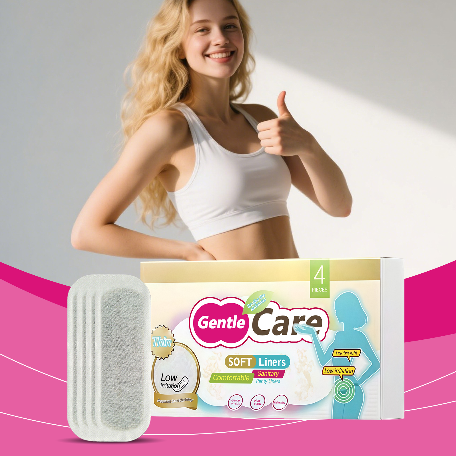 Feminine Care Pads Gentle Soft Breathable Thin Closefitting Suitable For Daily Use Ladies
