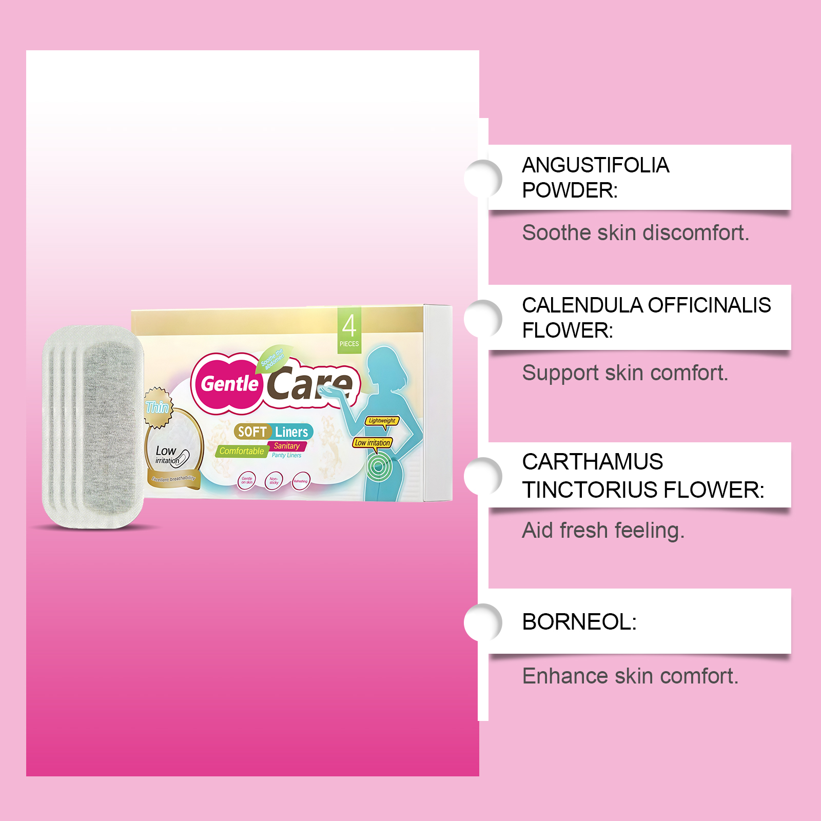 Feminine Care Pads Gentle Soft Breathable Thin Closefitting Suitable For Daily Use Ladies