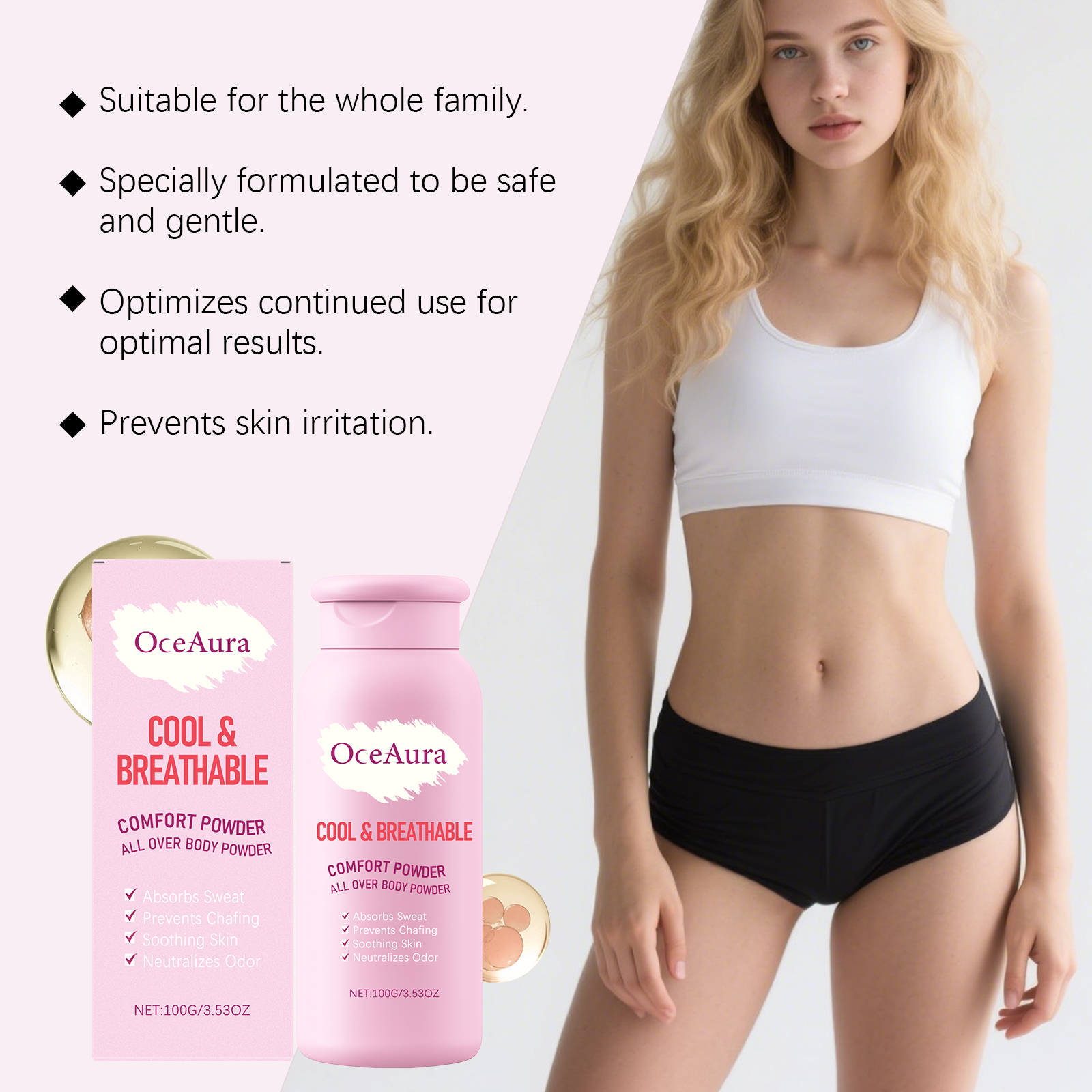Dry Body Powder Large Capacity Skin Dry Care Family General Cool Non Sticky