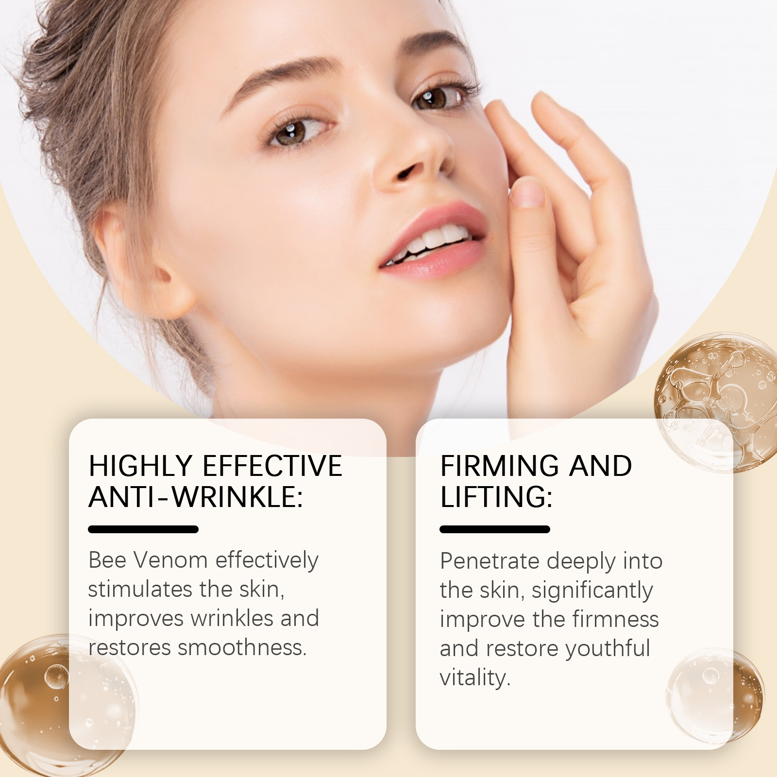 Bee Venom Hydrating Facial Essence Liquid Soft Smooth Skin Moisturizing Rejuvenate Youth Vitality Nourish Serum