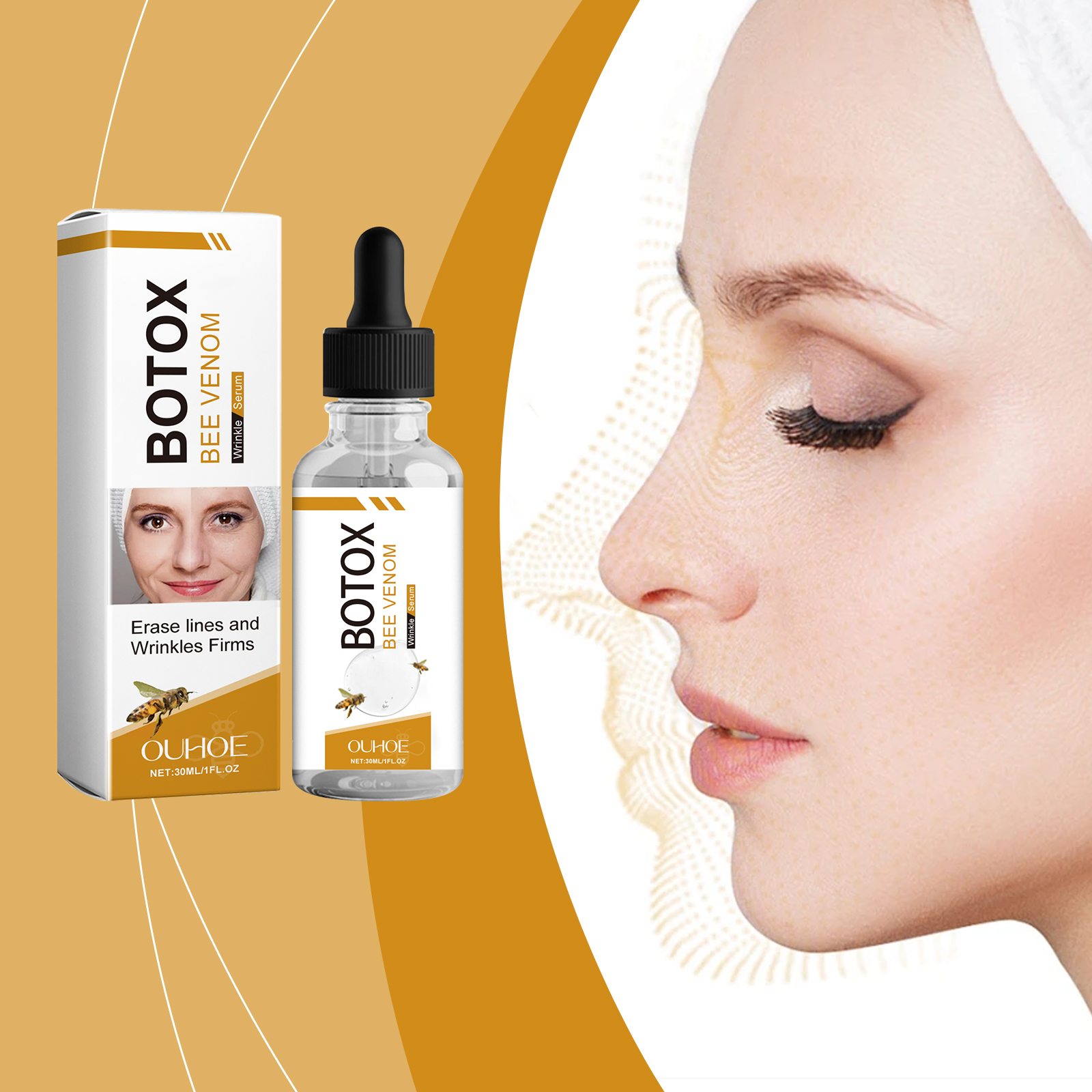 Bee Venom Hydrating Facial Essence Liquid Soft Smooth Skin Moisturizing Rejuvenate Youth Vitality Nourish Serum