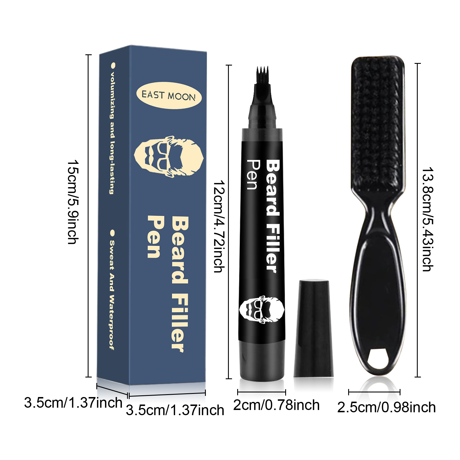 Beard Filler Pen Waterproof Smudge Proof For Thicker Looking Beard Hairline Daily Grooming Tool