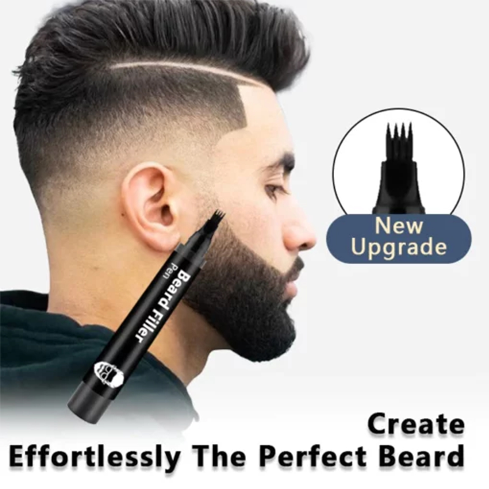 Beard Filler Pen Waterproof Smudge Proof For Thicker Looking Beard Hairline Daily Grooming Tool