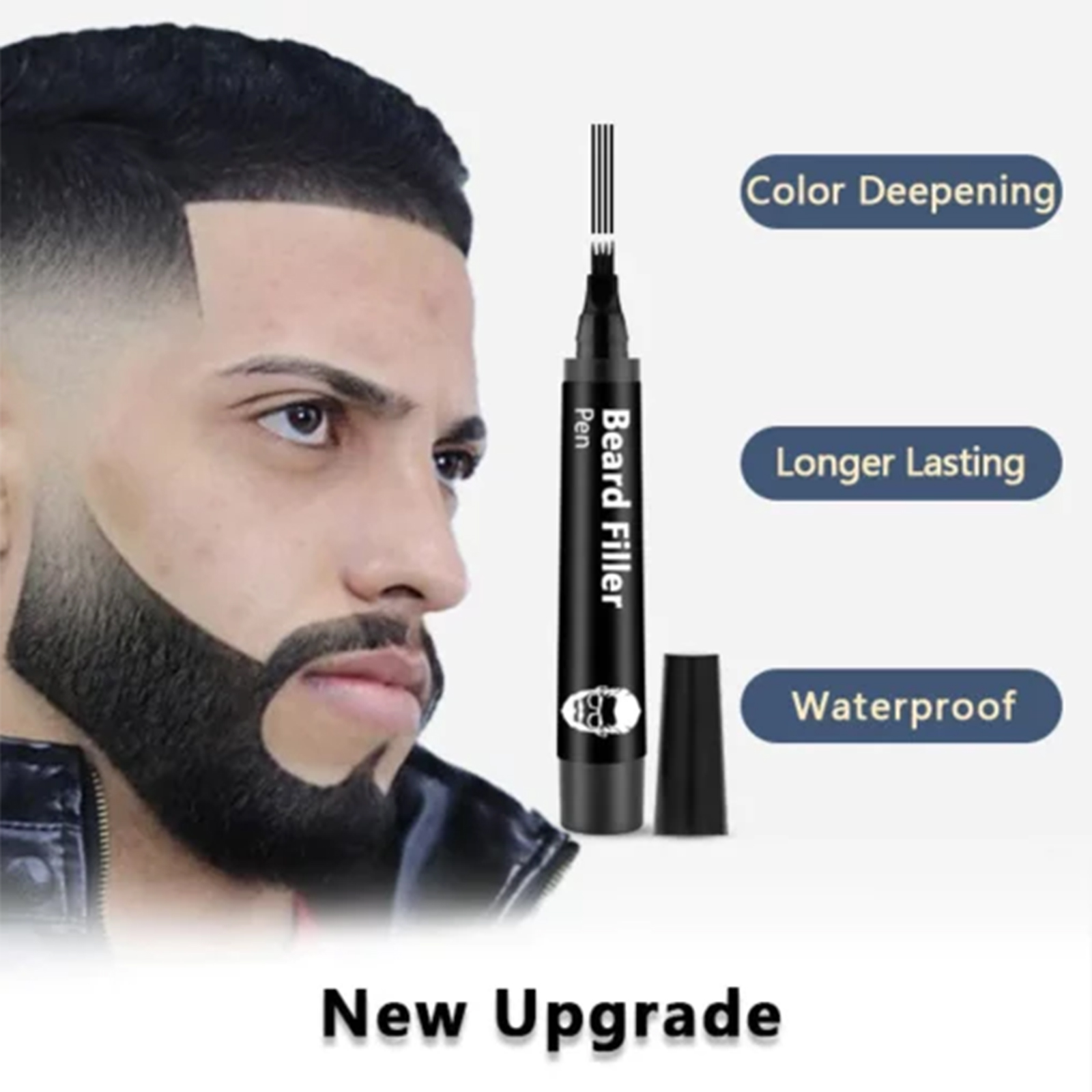 Beard Filler Pen Waterproof Smudge Proof For Thicker Looking Beard Hairline Daily Grooming Tool
