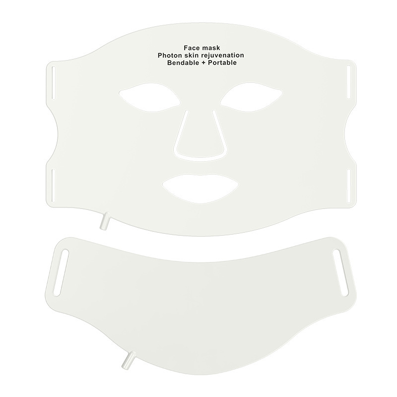 (White Set) 7 Colors LED Photon Face Mask Neck Silicone Facial Mask Wireless Portable Red Light Therapy   for Anti Acne Brighten Anti-Aging Skin Rejuvenation Home Use