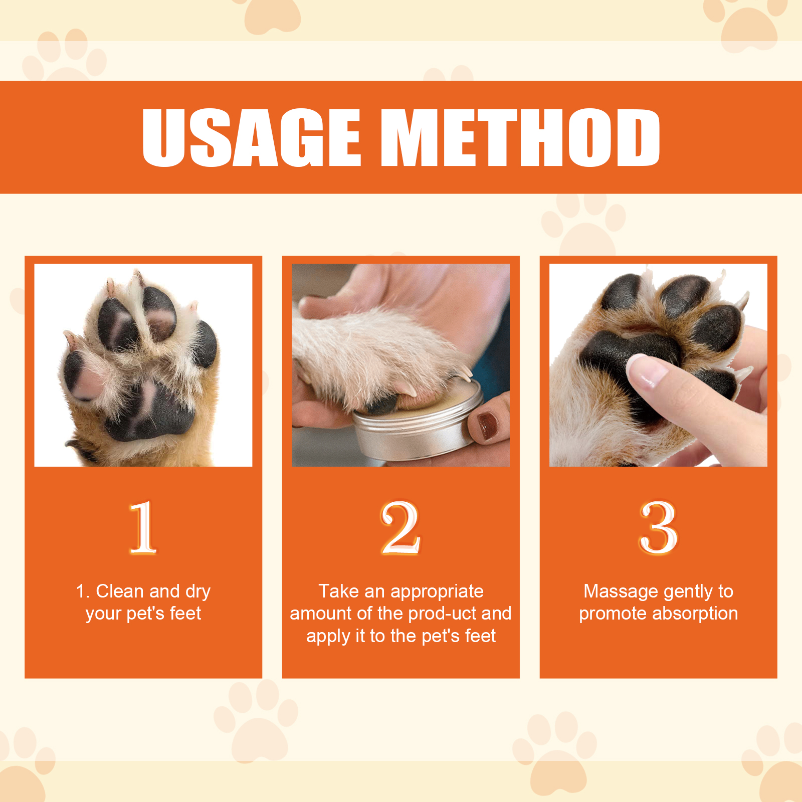 Pet Paw Balm Moisturizing For Dogs Cats Cracked Paw Pads Softening And Protection Daily Care 50g