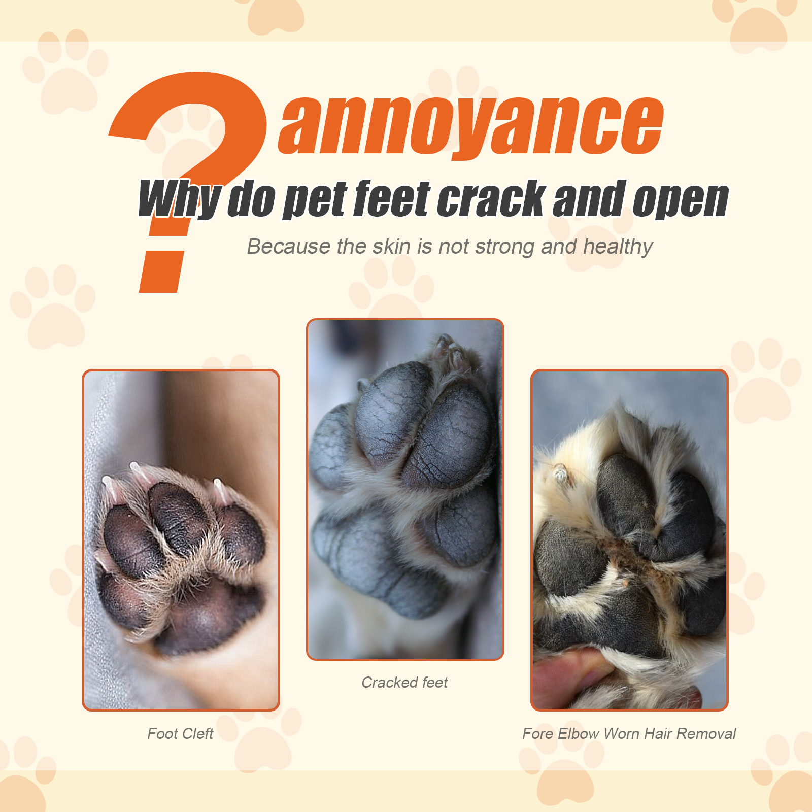 Pet Paw Balm Moisturizing For Dogs Cats Cracked Paw Pads Softening And Protection Daily Care 50g