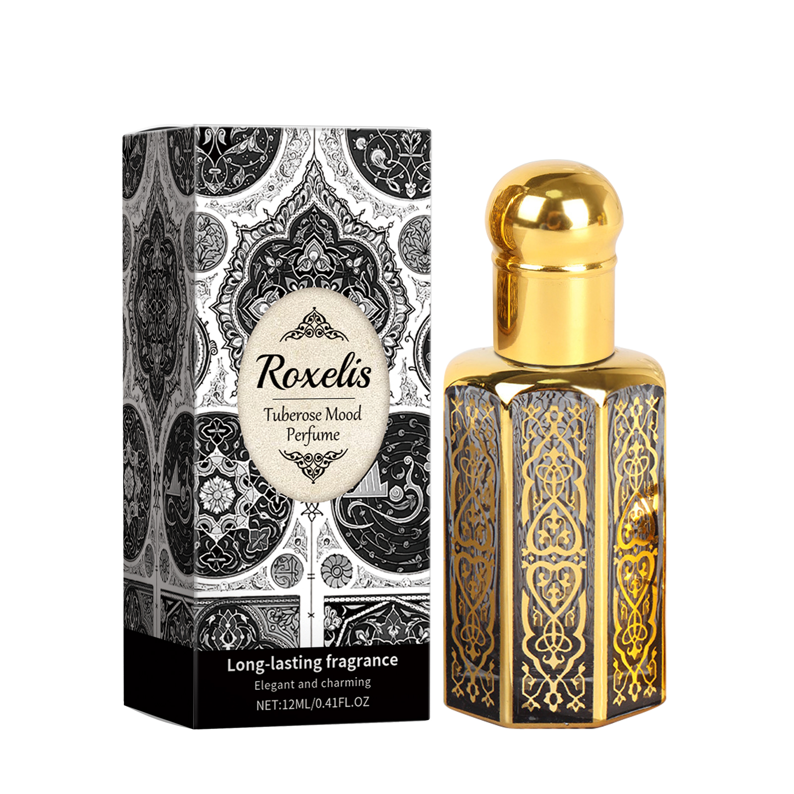 Arabian Style Roll On Perfume Jasmine Tuberose Floral Long Lasting Portable Daily Fragrance 12ml