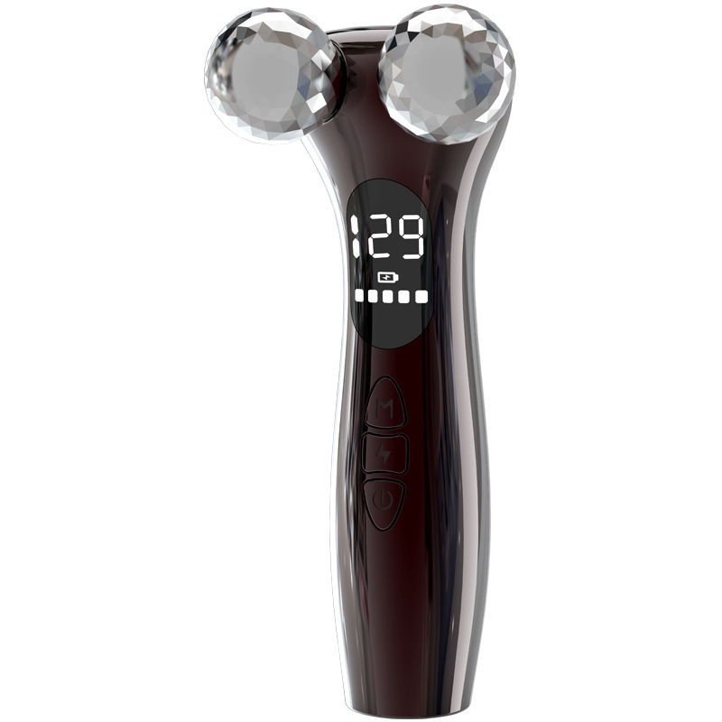 ( White) Facial Massager Electric Facial Micro-current Beauty Instrument LED Display Face Lift Roller Massager Skin Tighten Massage Beauty Devices