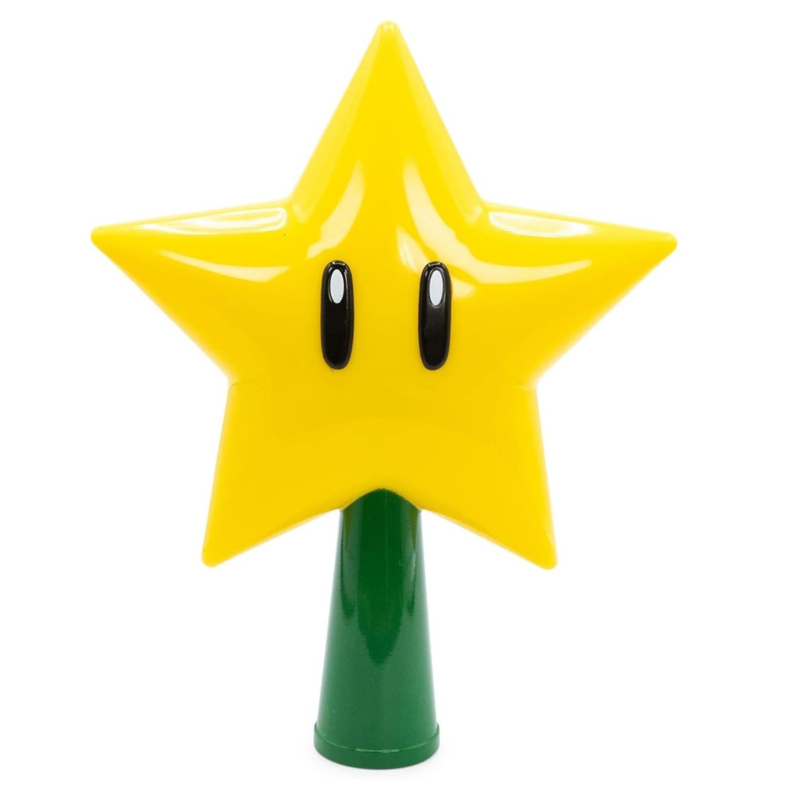 Bros Super Mario Star Light USB Tree Topper - Interactive 20cm Yellow LED Star for Xmas & Parties