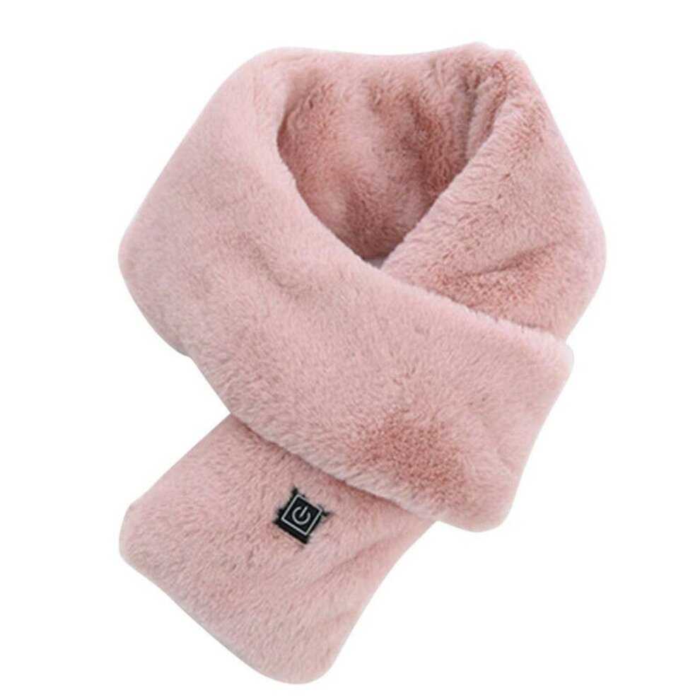 USB Heated Scarf with 3 Heating Levels in Soft Plush for Autumn and Winter Outdoor Use