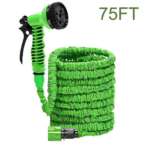Expandable Garden Hose with 7-Mode Spray Gun for Car Wash and Patio Watering