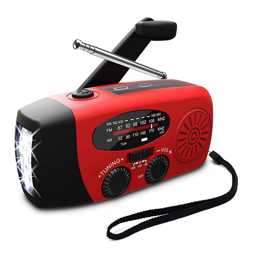 Emergency Hand Crank Self Solar Powered Weather Radio LED Flashlight Power Bank