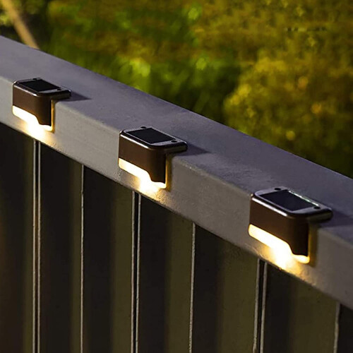 Solar Deck Lights Outdoor Step Lamp for Fence Pathway Yard Garden
