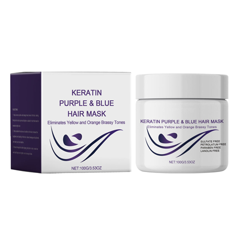 Keratin Purple Hair Mask Nourishes Moisturizes Silky Glossy Hydrate Repair