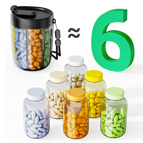 Travel Pill Case Box Medicine Tablets Portable Storage Straw Container