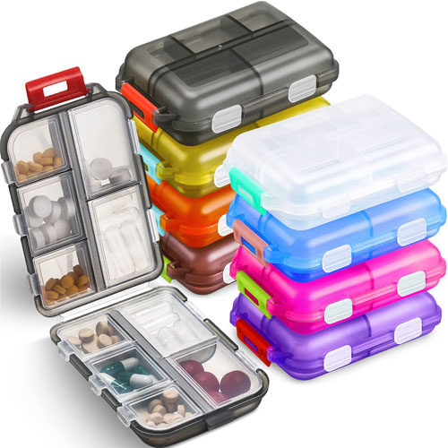 Portable Storage Pill Box Convenient 10 Grids Tablet Container Case UK
