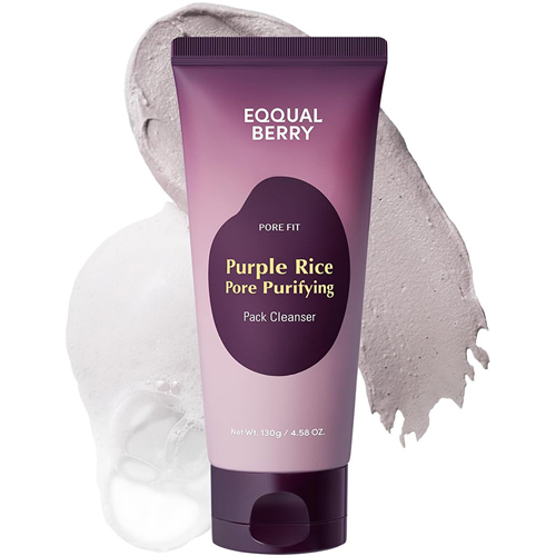 EQQUALBERRY Purple Rice Pore Purifying Cleanser Clay Mask Foam Cleanser