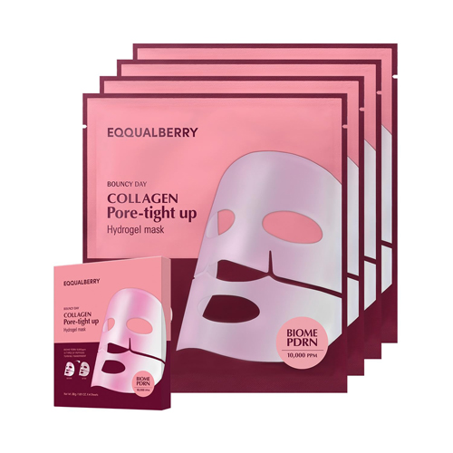 EQQUALBERRY Collagen Pore Tight Up Mask PDRN Molecular Face Mask 4 Sheets
