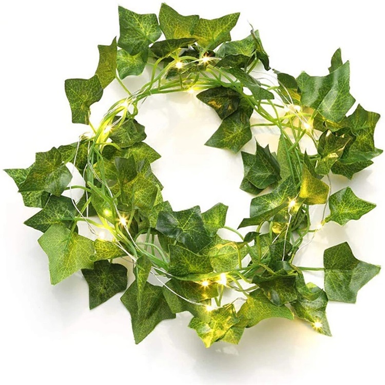 Solar Ivy Vine String Lights 50 LED 8 Modes Warm Glow
