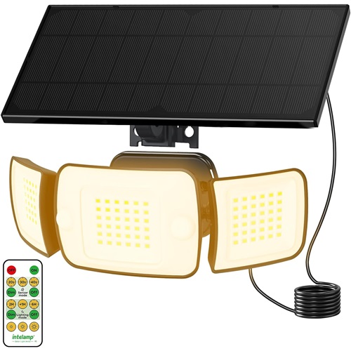 Security Flood Light With Remote Control 4 Modes IP65 Waterproof For Garden Garage And Shed Solar Light