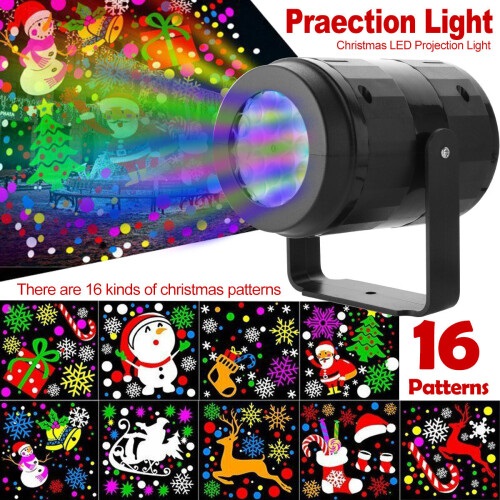 16 Patterns Christmas Projector Light Rotating LED Indoor Decoration