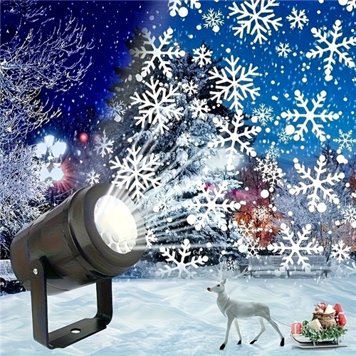 Snowflake Projector Light Indoor 6 Point Christmas Decor Lamp