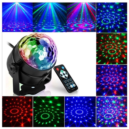 Sound Activated Disco Ball LED Stage Light RGB Party DJ Lamp