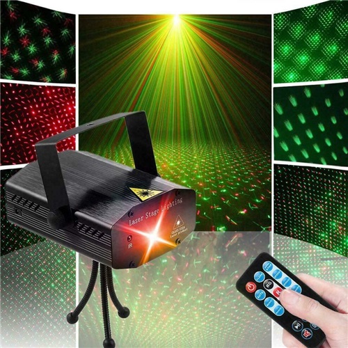 RGB Laser Projector Light Stage DJ Lamp with Remote Strobe