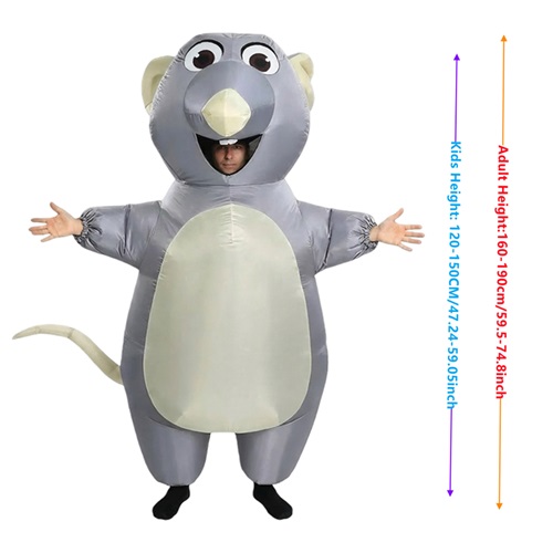 Inflatable Mouse Costume Adult Kids Halloween Cosplay Party Blower Included