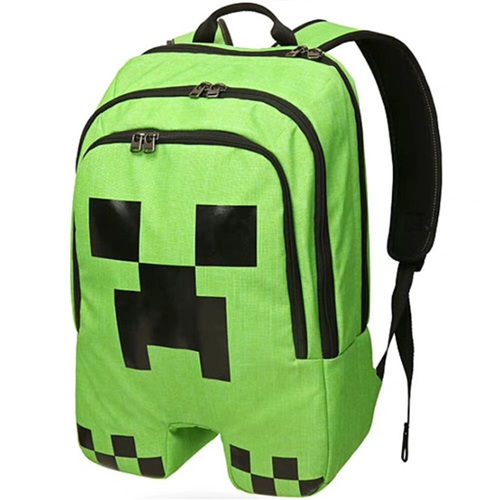 Minecraft Creeper Backpack Large Capacity School Laptop Bag 
