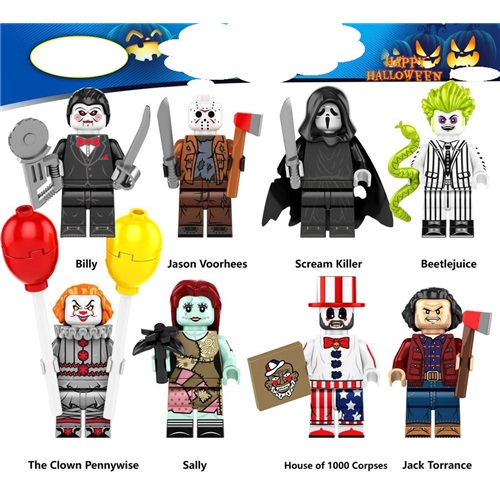 Anime Character Building Blocks Set 8 PCS DIY Halloween Party Favors