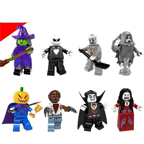 Halloween Monsters Minifigure Set 8 PCS Party Favors 