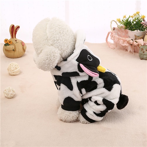 Cow Print Pet Hoodie Four Legs Winter Coat XS-XXL 
