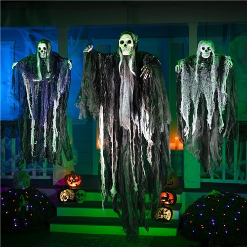 Hanging Long Haired Crawling Ghost Halloween Decor