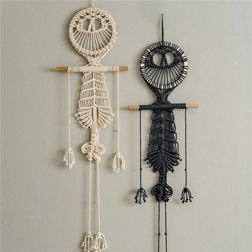 Gothic Halloween Tapestry Tassel Wall Hanging 12x42in Bedroom Decor