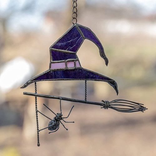 Halloween Witch Hat Ornament Set Acrylic Pendant 8cm Home Decor
