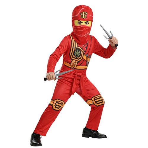 Ninja Warrior Costume Kids Halloween Cosplay with Accessories Green Blue Red