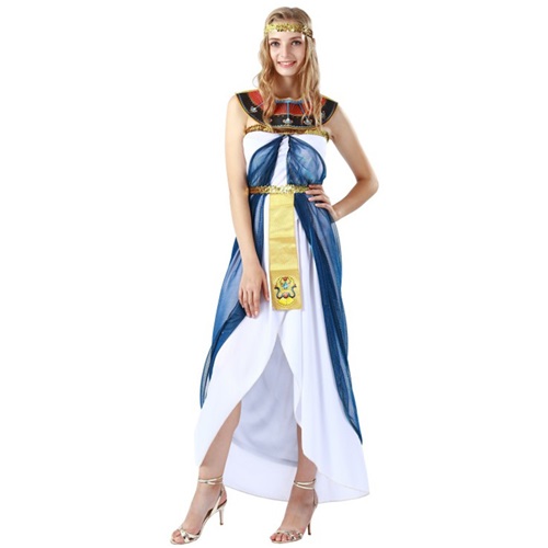 Cleopatra Costume Set for Women Egyptian Queen Goddess Halloween Fancy Dress