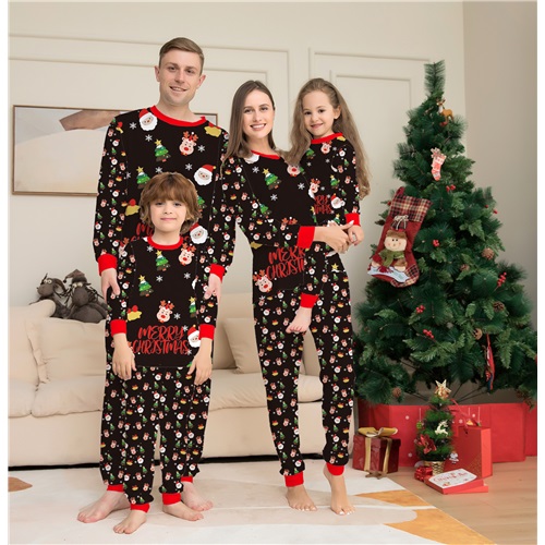 Christmas Family Matching Pajamas Set Top and Pants for Adults Kids Baby