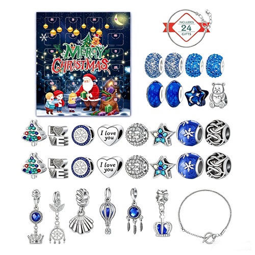 Advent Calendar Bracelet DIY Jewelry Set Girls Christmas Countdown Gift 