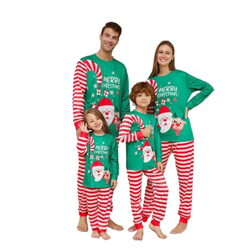 Christmas Family Matching Pajamas Set Santa Elk Print Adults Kids Baby 2PCS