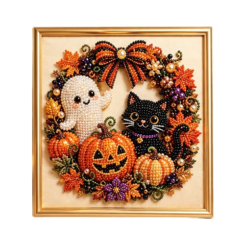 Halloween Pearl Art Diamond Painting DIY Kit 3D Bead Craft Party Decoration
