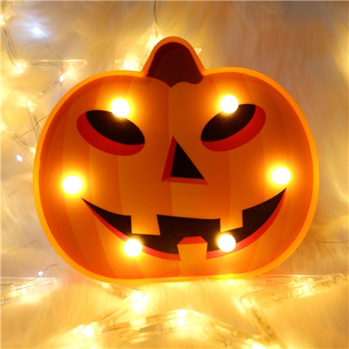 LED Pumpkin Night Light Battery Halloween Warm White Decor