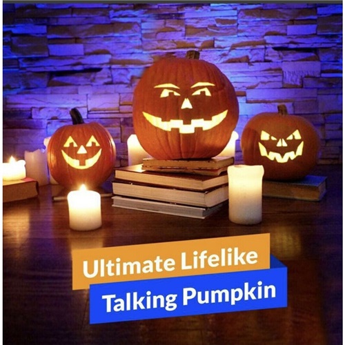 Animated Talking Pumpkin Halloween Party Scary Joke Telling Ghost Decoration