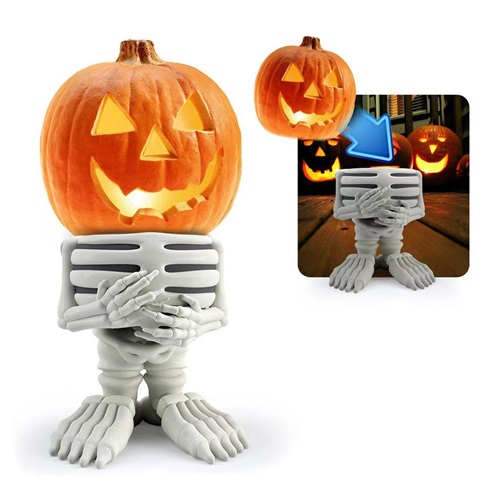 Halloween Pumpkin Lantern Set Resin Garden Decor Indoor Outdoor 