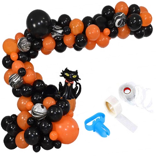 Halloween Balloon Garland Kit Black Cat Party Décor Arch 81pcs Set