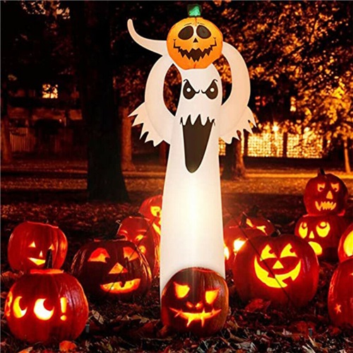 LED Inflatable Ghost with Pumpkin 1.8m Halloween Garden Decoration