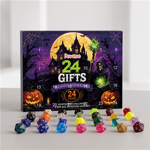 24 Day Halloween Dice Calendar Blind Box Collectible Pattern Set