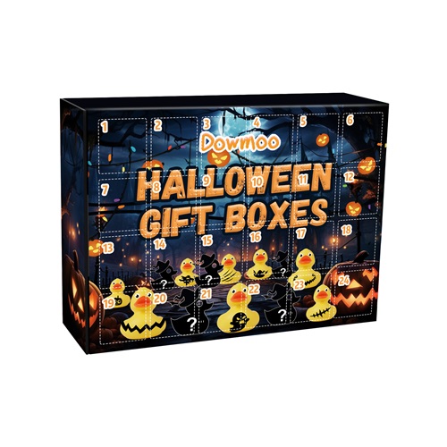 24 Day Halloween Duck Blind Box Countdown Calendar Rubber Toy Set